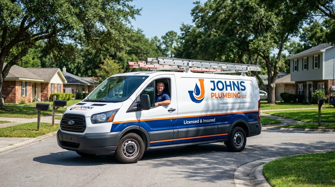 Johns Plumbing LLC service van in Luckey, OH