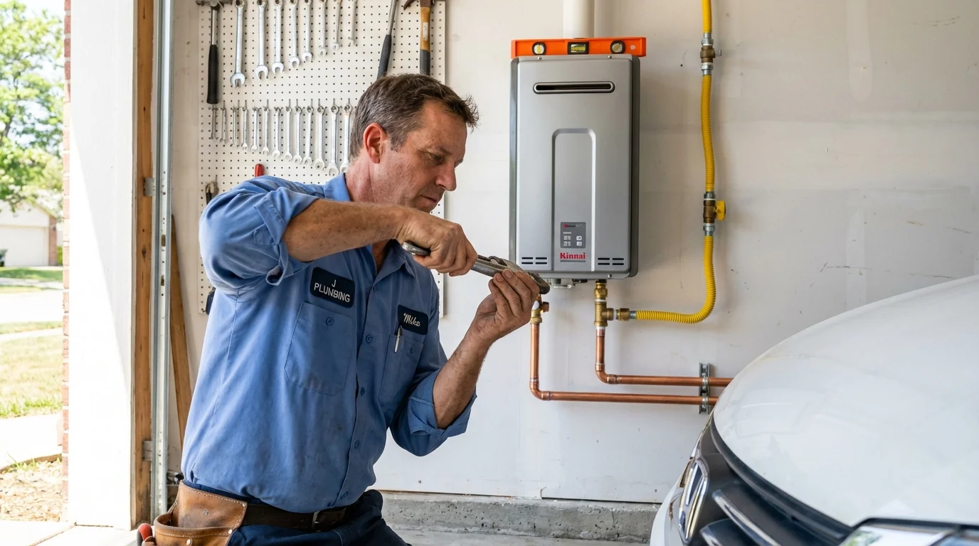 Tankless water heater installation by a Johns Plumbing LLC plumber in Luckey